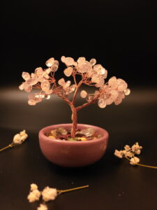 Rose Quartz Crystal Bonsai Tree | Pink Heart Chakra Healing Wish Tree