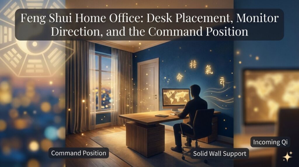 Feng Shui Home Office: Desk Placement, Monitor Direction, and the Command Position Feng Shui Home Office: Desk Placement, Monitor Direction, and the Command Position